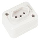 Tomada de Sobrepor 2P+T 10 A 250 V Branca
