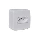 Tomada de Sobrepor Miluz Schneider 2P+T 20A 250V Branco