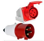 Tomada De Sobrepor + Plugue 3p+t 32a/38Cv/6h/Vermelho