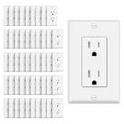 Tomada de tomada de parede CML Matte White 15A/125V listada pela UL x50