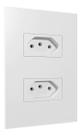 Tomada Dupla 10a 4x2 Recta Satin Branco Com Placa Blux