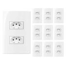 Tomada Dupla 10a Com Placa 4x2 Margirius Sleek Kit 10 Un Cor:Branco