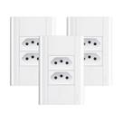 Tomada Dupla 20a/250v C/ Placa 4x2 Fame Modulare - Kit 3 Un
