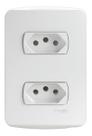 Tomada Dupla 20a 2P+T com Placa Branco Miluz Schneider Tomada Dupla 20a 2P+T com Placa Branco Miluz Schneider