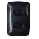 Tomada dupla 20A e 10A placa 4x2 cor preta Home Blux