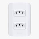 Tomada dupla 2pt + 10a 250v- linha canoa romazi 1615 Tomada dupla 2pt + 10a 250v- linha canoa romazi 1615