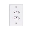 Tomada dupla embutir branco 2x4 2 tomada 20a 2p+t (pratika)