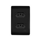 Tomada Dupla Fame Habitat Black 2p+t 10a Com Placa 4x2 Preta
