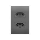 Tomada Dupla Fame Habitat Onix 2P+T 10A com Placa 4x2