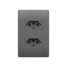 Tomada Dupla Fame Habitat Onix 2p+t 20a Com Placa 4x2 Onix