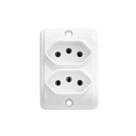 Tomada Dupla Linha Externa Retangular Pezzi 3 Pinos 20a