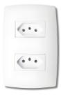 Tomada Dupla Linha Home 20A Com Placa Branca - B.lux Tomada Dupla Linha Home 20A Com Placa Branca - B.lux