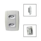 Tomada Dupla Monobloco 3 Pinos 10A 250V 4x2 Branco