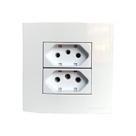Tomada Dupla Móvel Marmore Drywall Gesso Granito Móveis Pedra Embutir 3 Pinos 10a 20a Branco Margirius