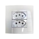 Tomada Dupla Móvel Marmore Drywall Gesso Granito Móveis Pedra Embutir 3 Pinos 10a Branco Margirius