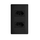 Tomada Dupla Preta 2P+T 20A/250V - Fame
