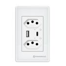Tomada Dupla Smart WiFi USBC Primebras TP1220B Branca Alexa Google Timer 10A