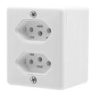 Tomada Dupla Sobrepor 2P+T 20A 250V Branco - Ilumi Tomada Dupla Sobrepor 2P+T 20A 250V Branco - Ilumi