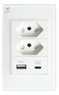 Tomada Dupla Usb Usbc Novadigital 10A 16A 20A 4x2 Vidro Temp