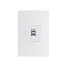 Tomada Duplo Carregador Usb-a Margirius Sleek 2a 10w Com Placa 4x2 Branca