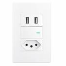 Tomada E Interruptor De Parede 2 Portas Usb Dupla Carregador