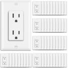 Tomada elétrica de parede BESTTEN 15A/125V/1875W, pacote com 50 unidades, branca