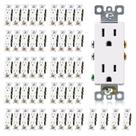 Tomada elétrica de parede ELEGRP 15A 125V, pacote com 50 unidades, branca fosca