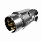 Tomada Eletrica P/ Engate Redonda 6 Polos Macho Cromada 12/24v DNI8381