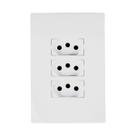 Tomada Elétrica Tripla Branca 20A Completa Linha I9 - Ilumi