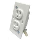 Tomada elétrica US Hardware E-162C Duplex Branca 6x11 cm