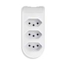 Tomada em Barra 3 Vias 2P+T 10A 250V Branca Pluzie