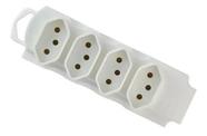 Tomada em barra quadrupla 10/20a p/extensão 2p+t branco