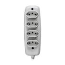 Tomada em barra quadrupla 2pt 10a 250v cinza - ilumi