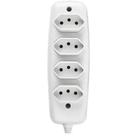 Tomada Em Barra Quadrupula 2p 10a 250 Volts Branca - 26340 Ilumi Tomara Quadrupla 2p+t 10a 250v Branca 26340 Ilumi