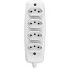 Tomada em Barra Quadrupula 2P 10A 250 Volts Branca - 26340 ILUMI