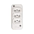 Tomada em Barra Techna T-306 Branco 3 Tomadas 2p+t 10a Tomada em Barra Techna T-306 Branco 3 Tomadas 2p+t 10a
