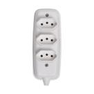 Tomada em barra tripla 2pt 10a 250v cinza - ilumi