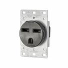 Tomada embutida Leviton 5372-S00 30Amp 250V 6-30R preta, pacote com 2
