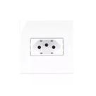 Tomada Embutir 3 Pinos 10a Branco 70x70mm Movel Drywall Granito Gesso Marmore Pedra Margirius
