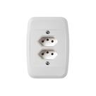 Tomada Embutir 3P Dupla C/Placa - Pezzi 10A Tomada Embutir 3P Dupla C/Placa - Pezzi 10A