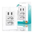 Tomada Espelho Usb De Parede Bivolt 2.1a Celular 4x2 Cor Branco