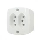 Tomada Externa Ilumi 2 Polos +Terra Dupla 10A Branca 16518 - Kit C/10
