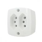 Tomada Externa Ilumi 2 Polos +Terra Dupla 20A Branca 16519Pct - Kit C/10