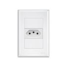Tomada Fame Evidence 2P+T 10A com Placa 4x2 Branco
