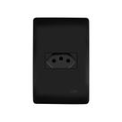 Tomada Fame Habitat Black 2p+t 10a Com Placa 4x2 Preta