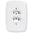 Tomada Ideale Pluzie Dupla 2P+T 10A com Placa 4x2 Branca