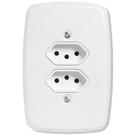 Tomada Ideale Pluzie Dupla 2P+T 20A com Placa 4x2 Branca Tomada Ideale Pluzie Dupla 2P+T 20A com Placa 4x2 Branca