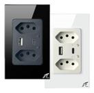 Tomada Inteligente Dupla Wi-fi + Usb C Google Alexa PRETO -JWCOM
