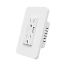 Tomada Inteligente Wi-Fi Dupla De Parede Com Plugue Americano E Porta USB Para Carregamento,