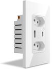 Tomada Inteligente Wi-Fi USB-C USB-A Dupla 3 Pinos Ekaza - Controle Por Voz